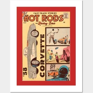 VINTAGE COMICS HOT RODS RACING CARS 50S Posters and Art